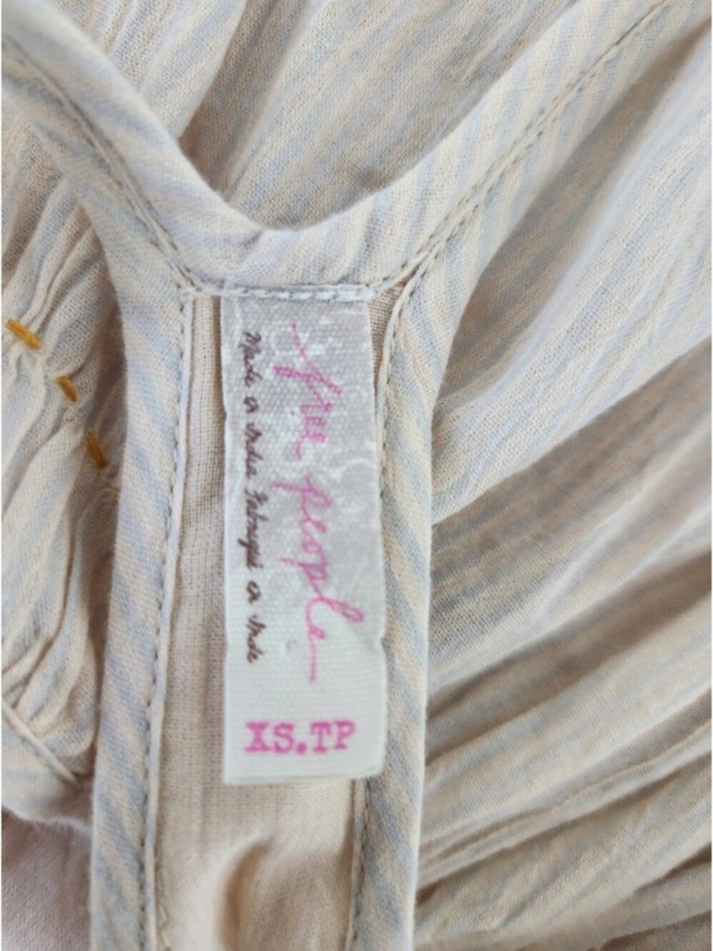 Free People 100% Cotton Cream Dress Size XS Fits Small - Medium Oversized Drapey - Picture 12 of 13